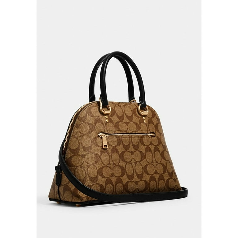 Coach Katy Satchel in Signature Canvas Khaki Black Walmart