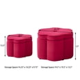 thumbnail image 3 of Aukfa 24" Set of 2 Round Storage Ottomans, Flower-Shaped Nesting Pouf Footrest Stools for Living Room, Bedroom, Dorm, Rose, 3 of 8