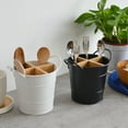 thumbnail image 2 of Kitchen Cutlery Organizer Knife Stand Storage Holder Separate Spoon Fork Chopstick Kitchenware Cooking Tool Bucket Black, 2 of 5