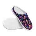 thumbnail image 3 of Yiaed Skull rainbow star mushroom Print Slippers Fuzzy Warm Cozy Slippers Non Slip House Slippers For Indoor Outdoor Slippers House Slippers-37/38, 3 of 7