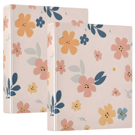 Floral and Leaf on Pink Hardcover 3 Ring Binder 1.5 inch Round Rings with Interior Pockets Binders Organizer Office School 1 Pack