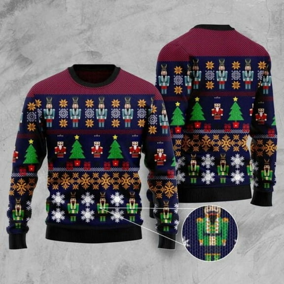 Nutcracker 3D Christmas Sweater, Funny Xmas Sweater, Sweater Xmas