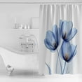 thumbnail image 4 of Extra Long Shower Curtain 72x84 Inch, Light Blue Tulip Shower Curtain Waterproof Bathroom Decor Elegant Modern Rustic Botanical Floral Fabric Bath Curtain Set Accessories with Hooks, 4 of 6