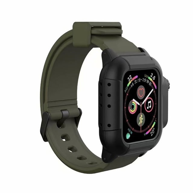 prototype voks skære ned Waterproof Case for Apple Watch Band 4 iWatch Bands Silicone Strap 44mm  40mm Bracelet Smart Watch Accessories ArmyGreen 44MM - Walmart.com