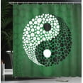 thumbnail image 4 of Ambesonne Peace Shower Curtain, Ying Yang Green Harmony, 69"Wx84"L, Green Black White, 4 of 5