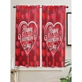 thumbnail image 5 of Valentine's Day Bathroom Window Curtain, Red Love Heart Romantic Minimalist Light Filtering Coffee Kitchen Curtains, Bedroom Living Room Curtains 2 Panel 84"x63", 5 of 6