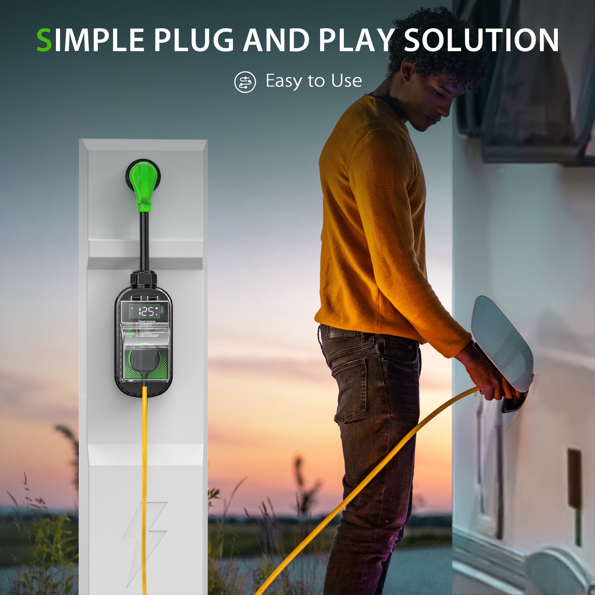 RV Surge Protector 30 Amp, Upgraded LED Display with Voltage Monitoring, Safety Certification, Waterproof