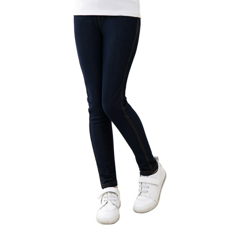 Monfince Girls' Jeggings - Pull On Super Stretch Denim Skinny Jeans for  Girls Black 120cm/3.93ft