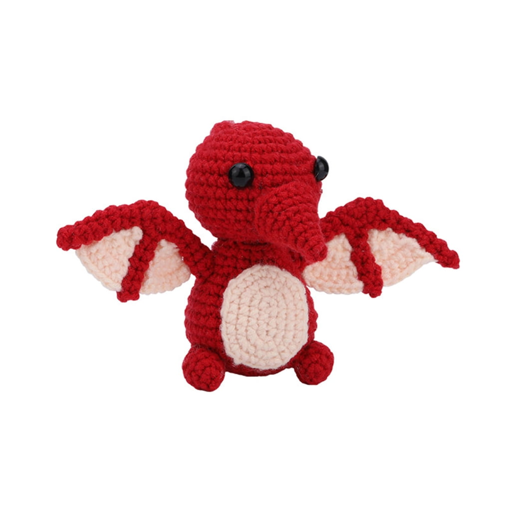 Crochet Dragon Kits with Yarn, Crochet Hook, Needle, Knitting Marker, Eyes, Needle Threader, Instruction