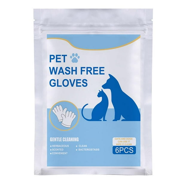 Guantes Sin Lavado Para Mascotas, Accesorio Profesional Para Uso Doméstico, Herramientas Seguras Para Cachorros, Guante De Limpieza, Accesorios Para Limpieza De Mascotas 6 Piezas Sweethay PT002252-00