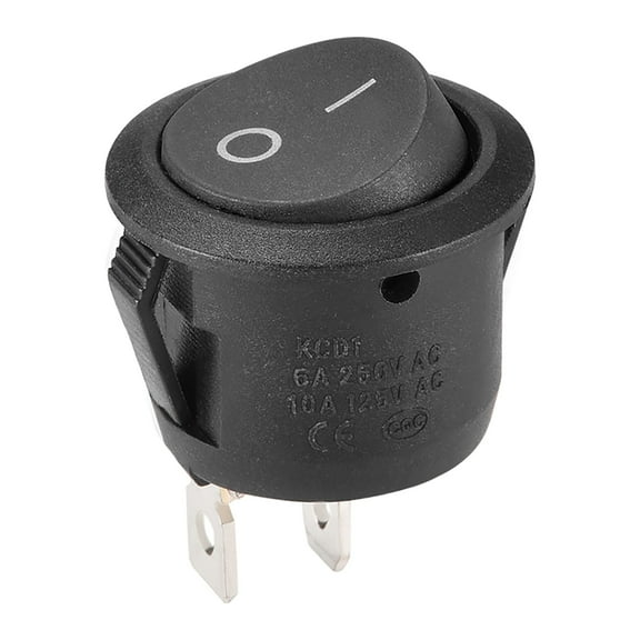 Boat Rocker Switch Round Toggle Switch for Boat Car Marine 2pins ON/OFF AC250V/6A 125V/10A, 1pcs