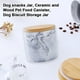 thumbnail image 4 of Tarro de aperitivos para perros, bote de cerámica y madera para alimentos para mascotas, tarro de almacenamiento de galletas para perros, 4 of 6