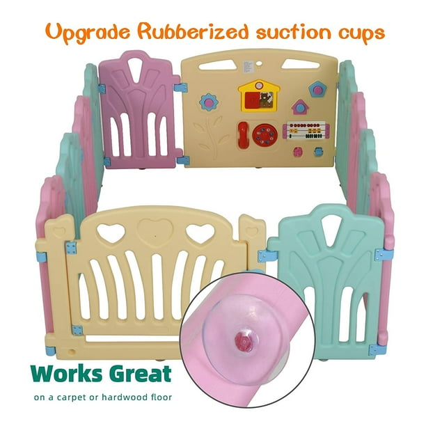 Uenjoy Baby Gates Playpen Kids Play Yard 12 Panel Adjustable Safety