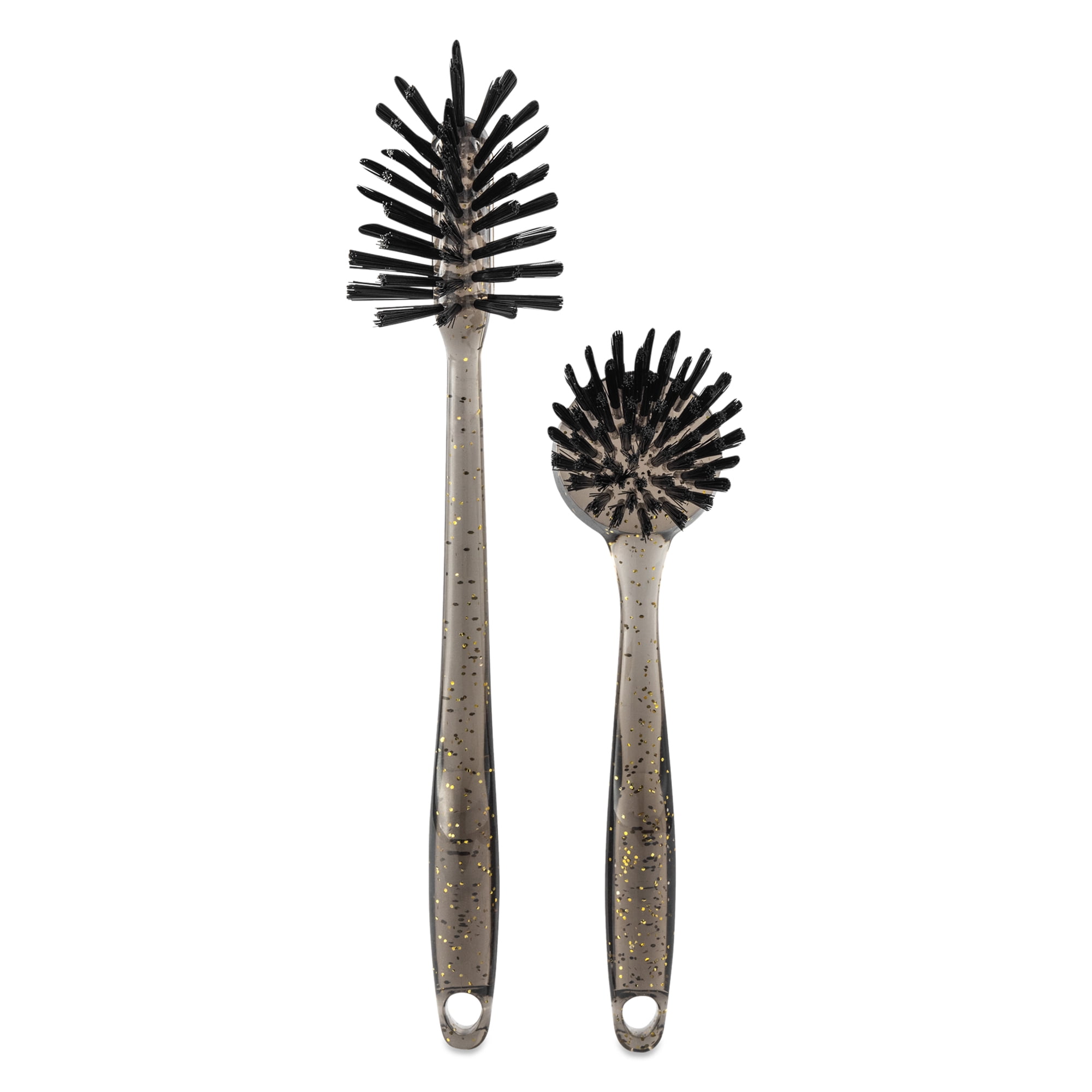 (2 pack) Thyme & Table 2 Piece Kitchen Sink Brush Set, Gold