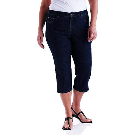 Just My Size - Women's Plus Classic Fit Tummy Control Denim Capri - Walmart.com
