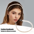 thumbnail image 2 of Unique Bargains 1 Pcs Hairband for Women 2 Rows Rhinestone Headband White 0.31 Inch Wide, 2 of 5