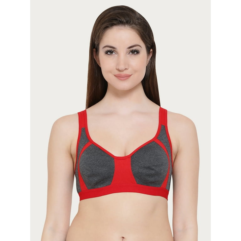 Clovia Non-Padded Non-Wired Full Coverage T-Shirt Bra in Red