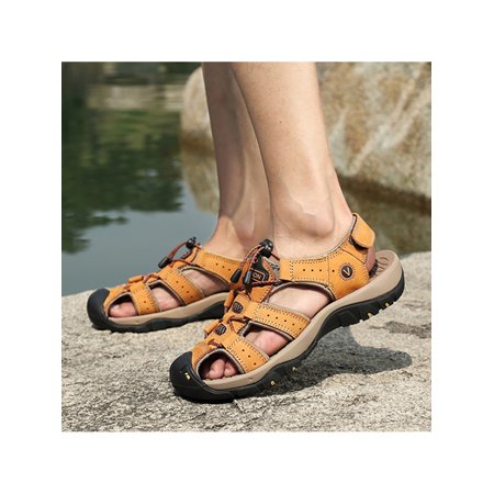 

Avamo Mens Sport Quick Dry Elastic Band Sandals Men Outdoor Comfortable Flat Casual Closed Toe Water