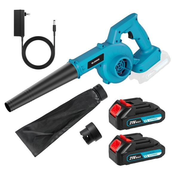 2-In-1 Blue Leaf Blower  2 battery