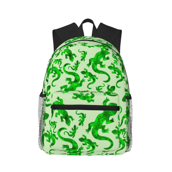 Kuqiui Backpack for Men and Women – Durable Lightweight Travel Backpack with Laptop Compartment, School & Work Daypack-Green Lizard