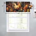 thumbnail image 4 of Rooster Valance Rod Pocket Window Curtain for Kitchen Rustic Farmhouse Chicken Farm Wooden Barn Window Flowers Window Treatment Valance Curtains for Bathroom 54 by 18 in, 1 Panel, 4 of 6