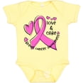 thumbnail image 3 of Inktastic Love, Care, Cure Breast Cancer Awareness Pink Ribbon Boys or Girls Baby Bodysuit, 3 of 5