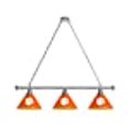thumbnail image 3 of Holland Bar Stool BL3CHClmson Clemson Tigers 3 Shade Pool Billiard Light, Chrome, 3 of 3