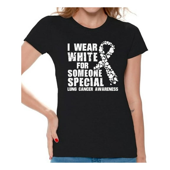 I Wear White for Someone Special T-shirt Top Cancer t shirt lung cancer awareness t shirt love hope fight believe support survive survivor gifts tackle for my mom dad grandpa grandma for men for women