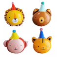 thumbnail image 1 of Set de globos de aluminio CSTYWC con cabeza de animal, león, oso, mono y gato, x4, 1 of 5