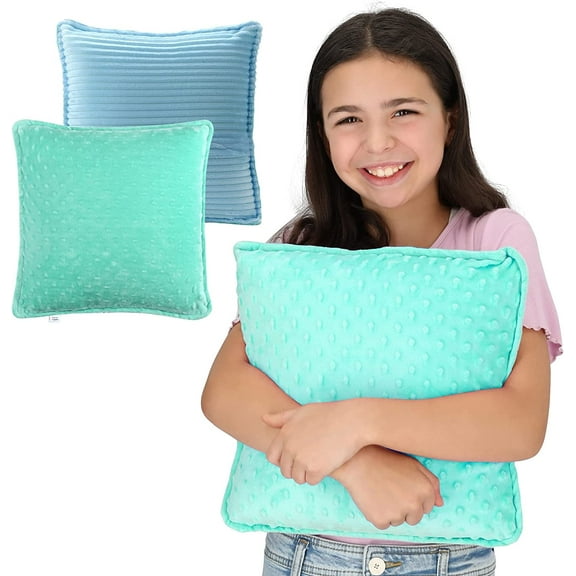 Vibrating Pillow Sensory Pressure Activated for Kids and Adults - Blue/Green