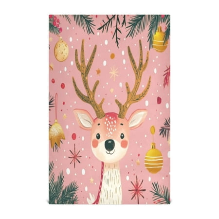 

Kitchen Towel 28x18 Inches x1，Plate Towel Decorative Towel Napkin Tea Towel Tea Towels For Kitchen Dish Cloths & Dish Towels Pink Christmas Cute Deer