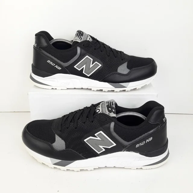 New Balance Mens Trainers UK 8 Black Grey White 850 Gym Training Shoes Adult