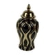 thumbnail image 5 of Tarro de jengibre de cerámica, tarro de , delicado jarrón de cerámica con tapa, para estantería, hogar, sala de estar, decoración de fiesta S Negro y Oro Macarena Tarro de jengibre, 5 of 8