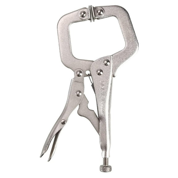 DEXIMRO 6 Inch C Clamp Locking, 1Pcs Heavy Duty Welding Clamps Pliers Set Vise Grip Clamps with Swivel Pad for Electrician Maintenance, Wood Working, Welding and Craftsmen Home Workshop