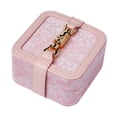 thumbnail image 2 of Estuche de viaje para joyas Salvador organizador de joyas cuadrado de Cuero PU Rosa, 2 of 10