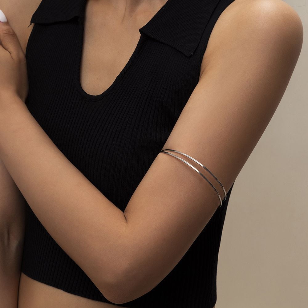 1pc Gold-Color Simple Design Upper Arm Bracelet For Men & Women, Minimalist  Armband For Summer Accessories | SHEIN