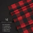 thumbnail image 2 of 5 Piece Buffalo Check Sheet and Comforter set Burgundy Black, 2 of 3