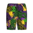 thumbnail image 4 of Naloa Mardi Gras7 Men's Short Pajama Pants, Lounge Comfort Shorts with Elasticized Waistband and Side Pockets - Small, 4 of 9