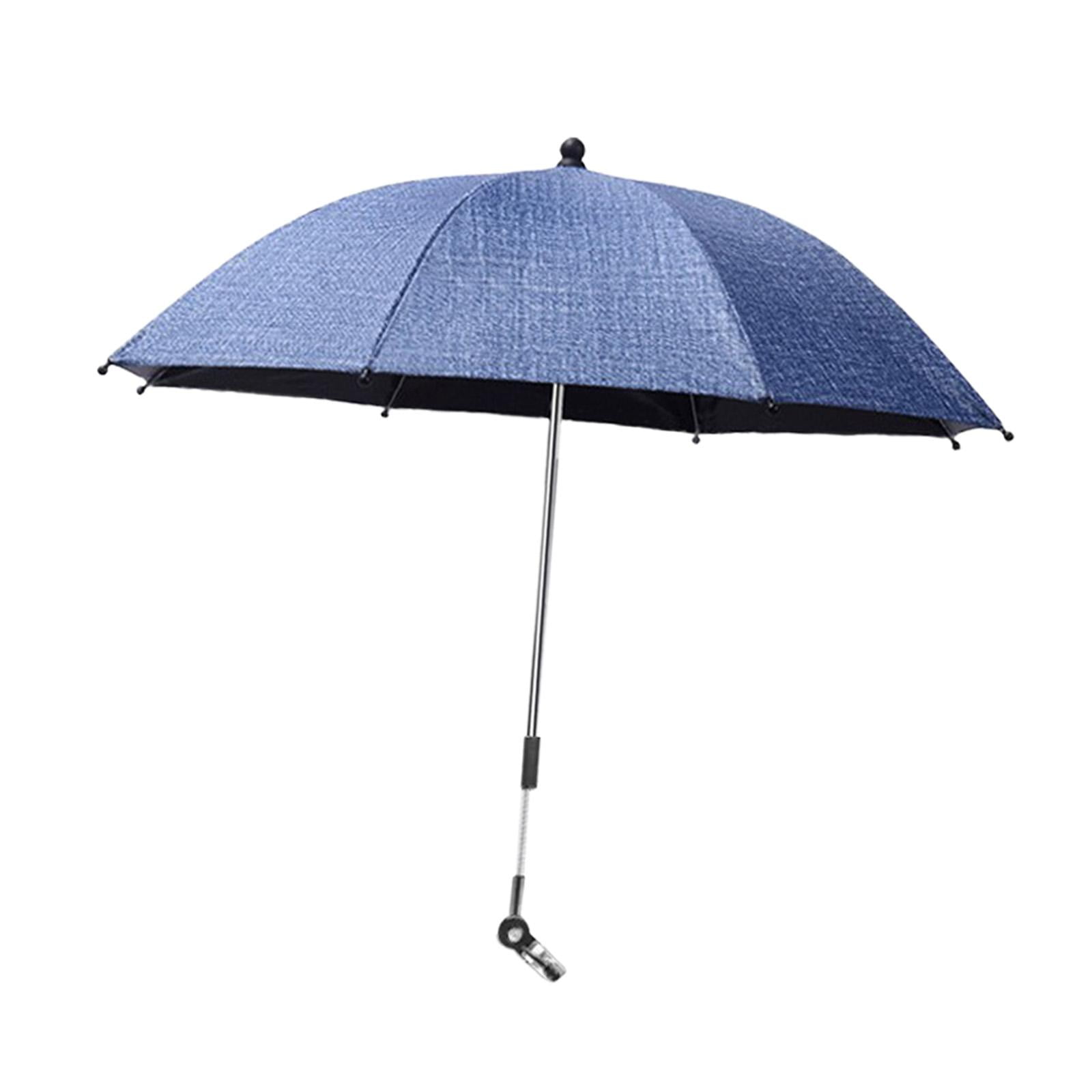 Baby Pram Umbrella with Clamp troller Parasol Waterproof Umbrella Summer Sun Protection Baby Parasol for Camping Hiking Beach Chairs dark blue Walmart