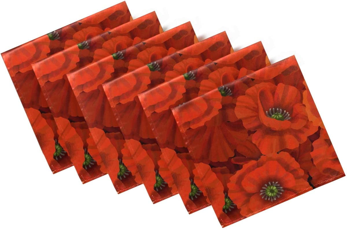 20 Paper Party Floral Napkins POPPIES NEW 3 Ply Luxury Tissue Serviettes 