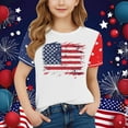 thumbnail image 2 of GERsome American Flag T-Shirts for Kids Girls 4th of July Patriotic Tops Summer Casual Short Sleeve Crewneck Graphic Tee, 5-6 Years, 2 of 4