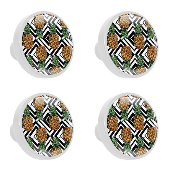 4 Pcs Pineapple Knobs for Kitchen Cabinet Cupboard Dresser Bookcase Drawer Pulls Handles Round Home Decor
