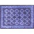 thumbnail image 1 of Ahgly Company Machine Washable Indoor Rectangle Persian Blue Traditional Area Rugs, 4' x 6', 1 of 4
