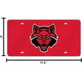 thumbnail image 4 of Arkansas State NCAA Red Wolves Red Mirror Look Acrylic License Plate Laser Tag, 4 of 7