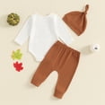 thumbnail image 6 of My First Halloween Baby Boy Outfits Pumpkin Romper Bodysuits Pants Hat Newborn Infant Fall Halloween 3Pcs Clothes Set, 6 of 8