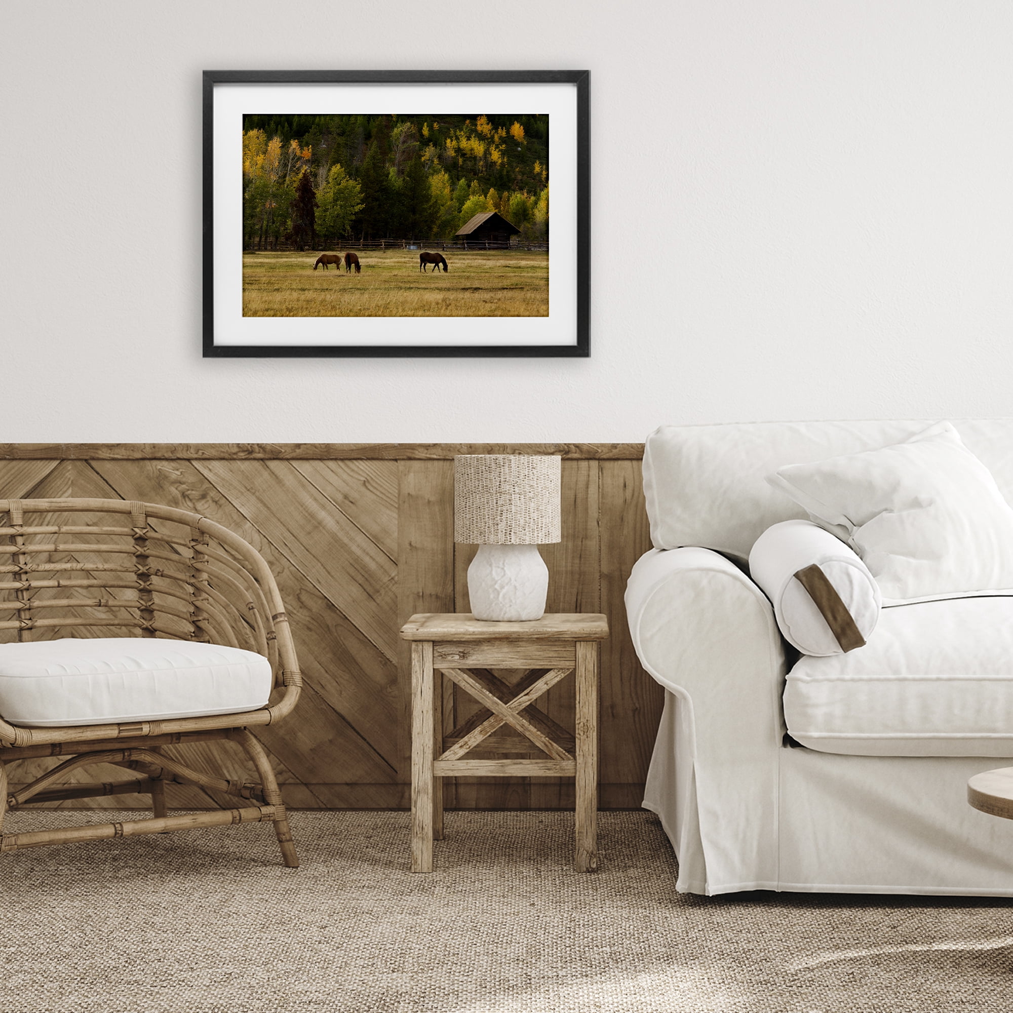 Stupell Industries Horses In Jackson Hole Black Framed Print Under Glass, design by Scott Stulberg