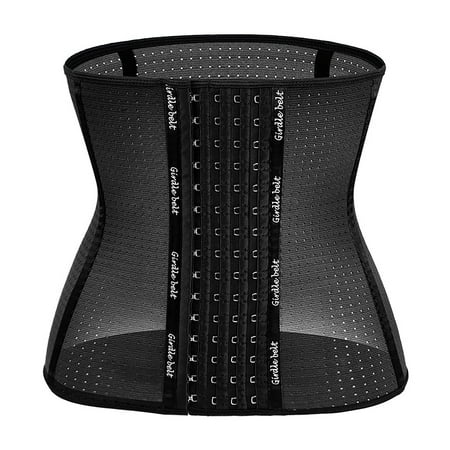 Fesfesfes Women Corset High Waist Draw Back Mesh Body Shaper Slimming Waist Shapeware