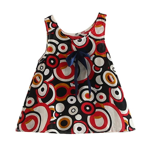 TAIAOJING Toddler Baby Girl Dress Kids Clothes Summer Sleeveless Floral Princess Dress Casual Beach Girls Outfits 12-18 Months