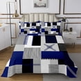 thumbnail image 1 of Erosebridal Patchwork Rectangle Bedspread Sets Twin Size,Geometry Stripe Bed Quilt,Abstract Artwork Decor,Breathable,2pcs, 1 of 5