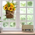 thumbnail image 4 of SMKE Summer Wreath Sunflower Wreaths Basket 17" Summer Seasonal Decor Indoor Outdoor Wreaths for Front Door with Burlap Bow, 4 of 6